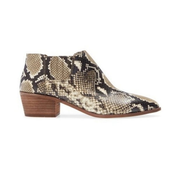 042. Madewell Low Chelsea Boots Snakeskin Leather Size 7 - Picture 6 of 7
